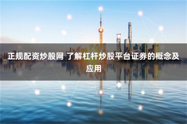 正规配资炒股网 了解杠杆炒股平台证券的概念及应用